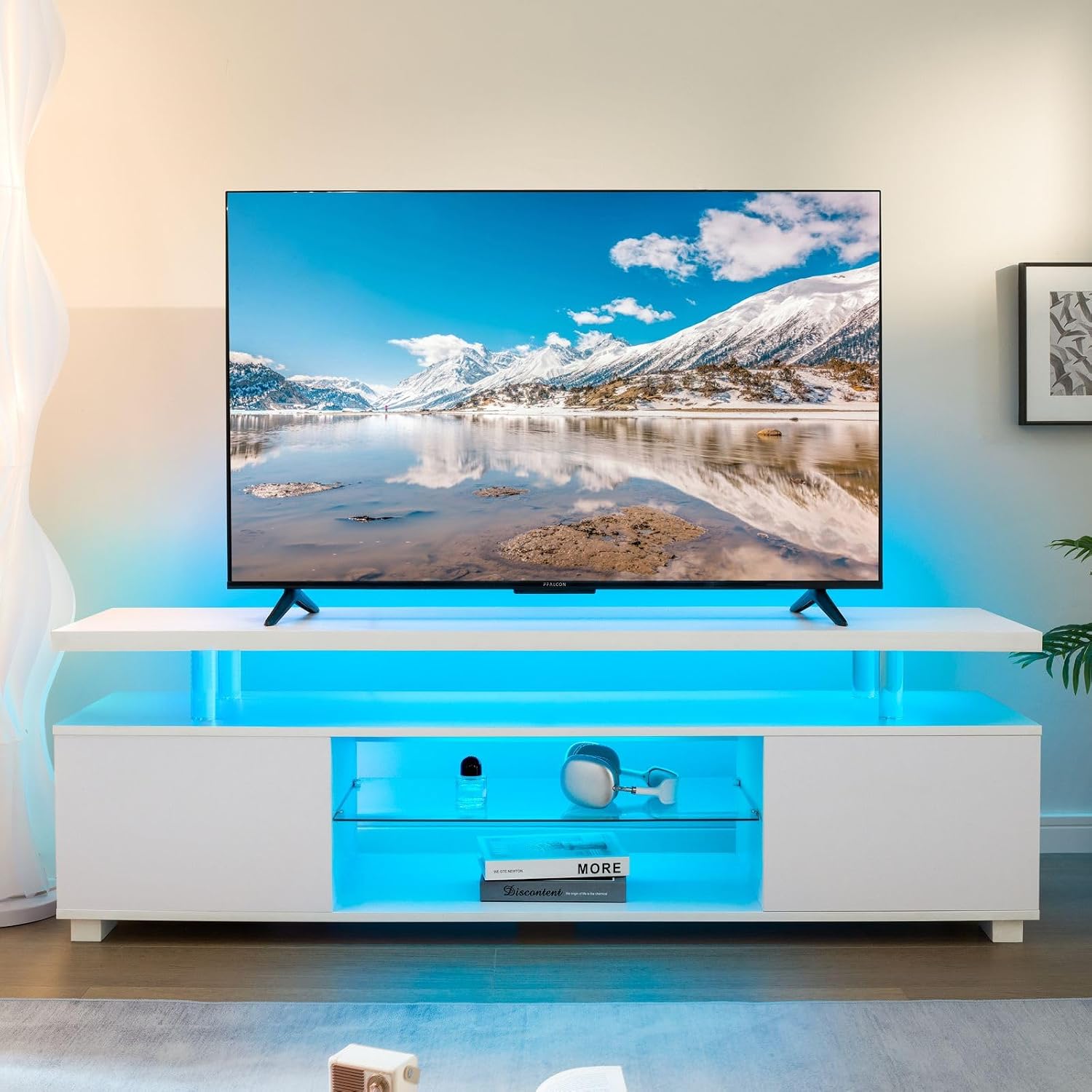 Gaming Console Entertainment Center - Suporte para TV LED Branco, Centro