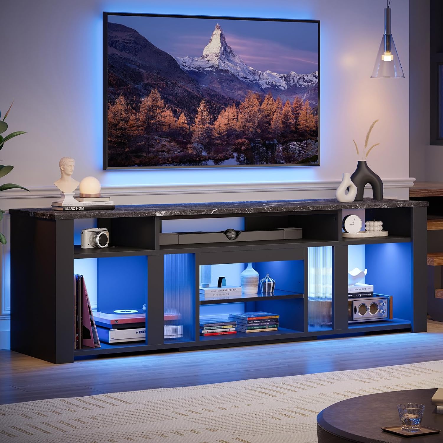 Gaming Console Entertainment Center - Suporte para TV de 80 Polegadas,