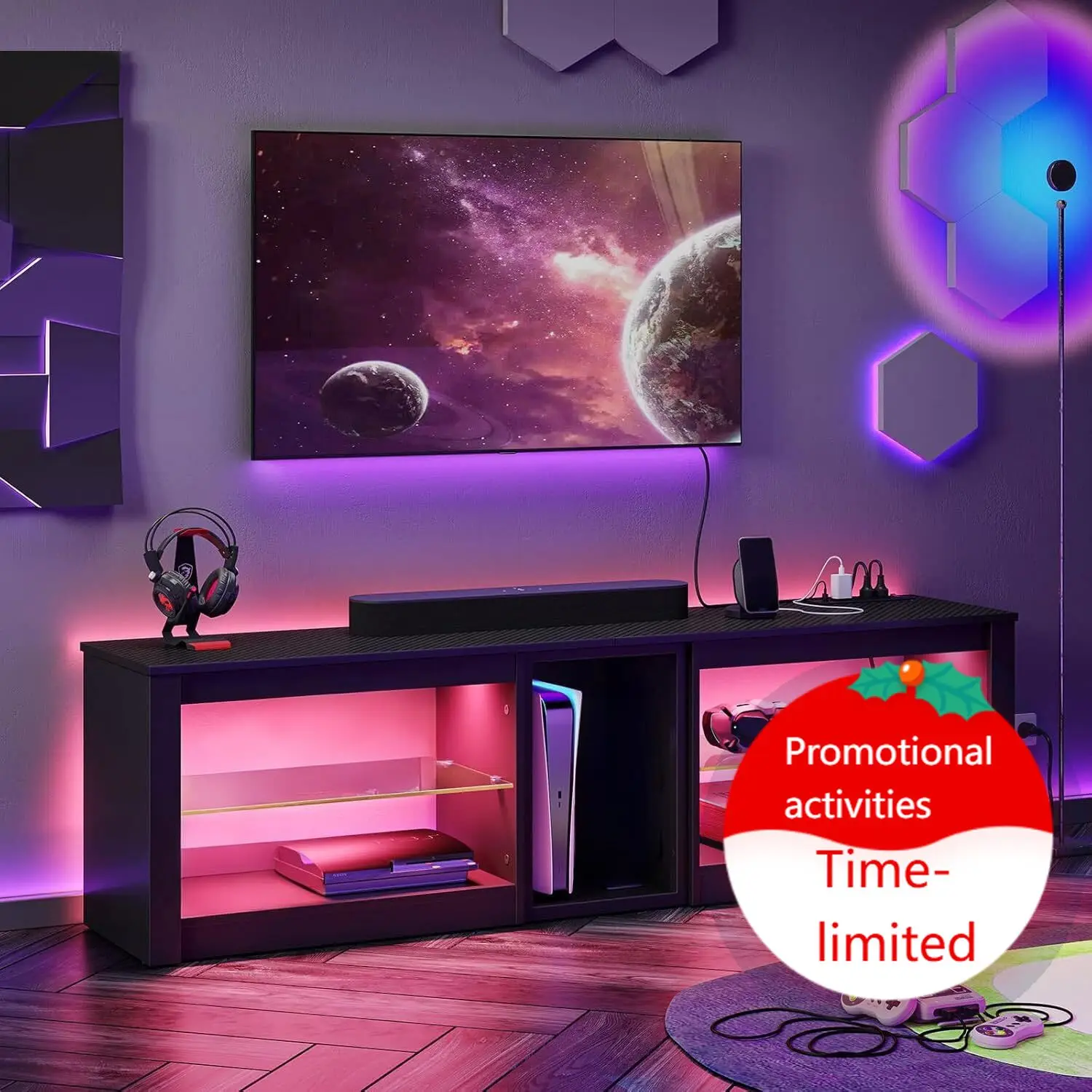 Gaming Console Entertainment Center - Centro de Entretenimento para PS5, Suporte