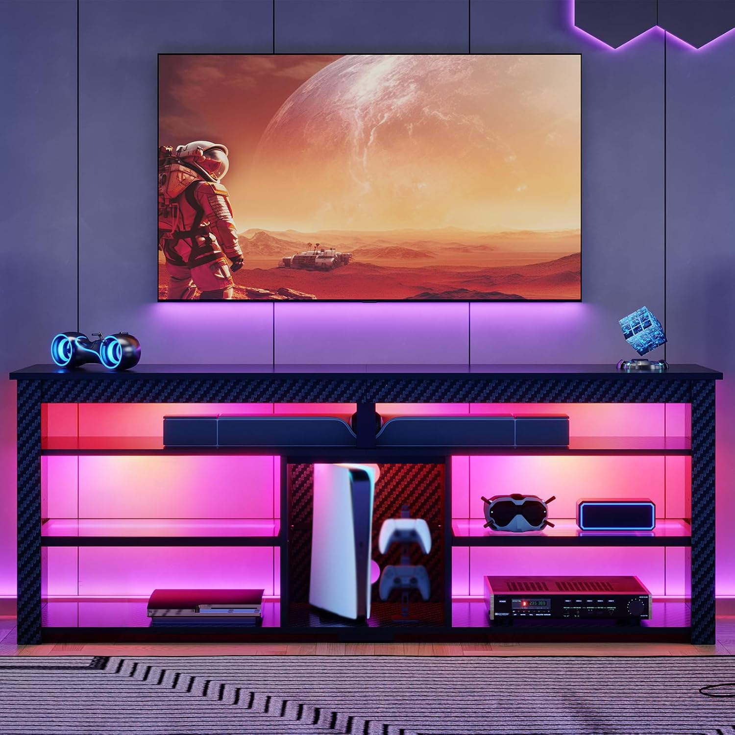 Suporte de TV alto, centro de  - Gaming Console Entertainment Center avaliação e preço