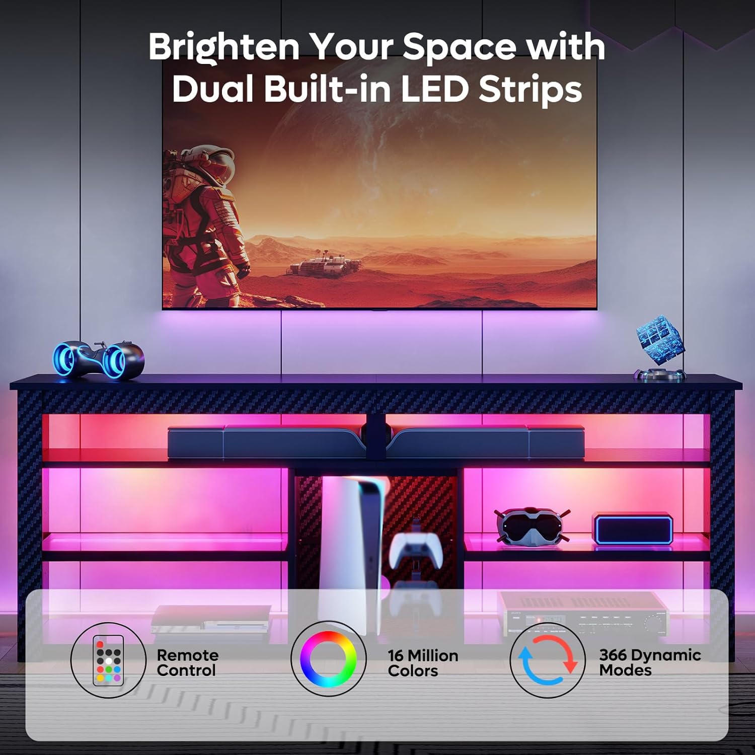 Suporte de TV alto, centro de  - Gaming Console Entertainment Center avaliação e preço