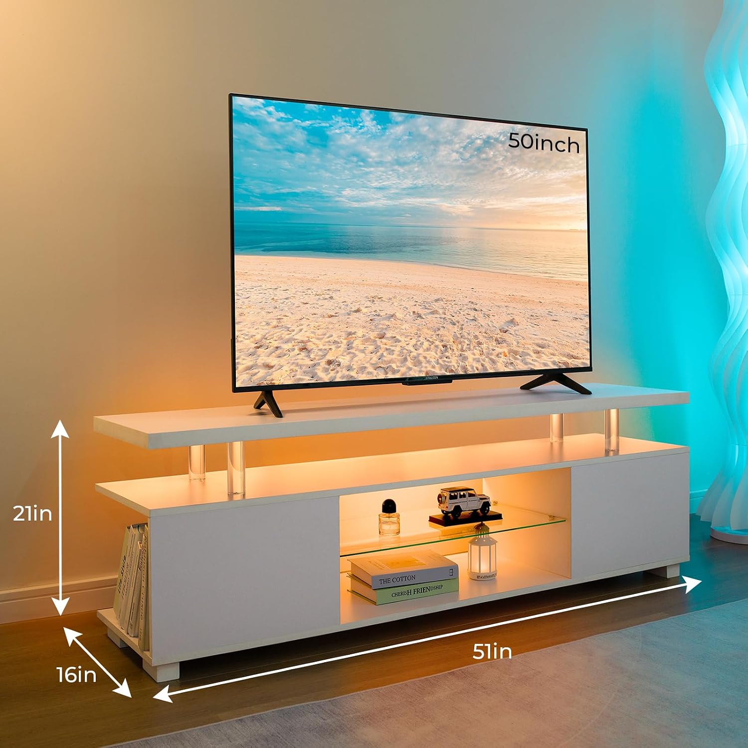 Suporte para TV LED Branco, Ce - Gaming Console Entertainment Center avaliação e preço