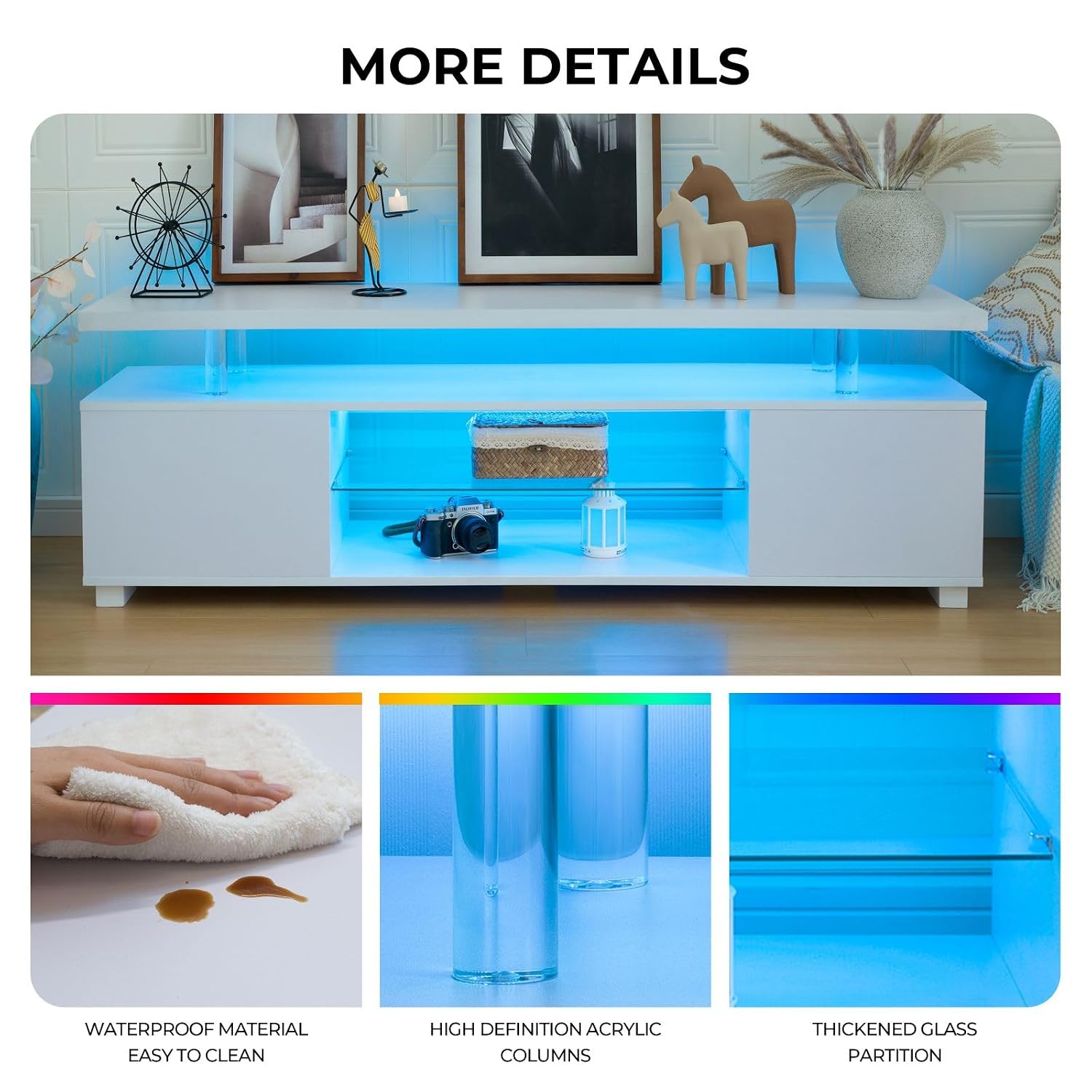 Suporte para TV LED Branco, Ce - Gaming Console Entertainment Center avaliação e preço