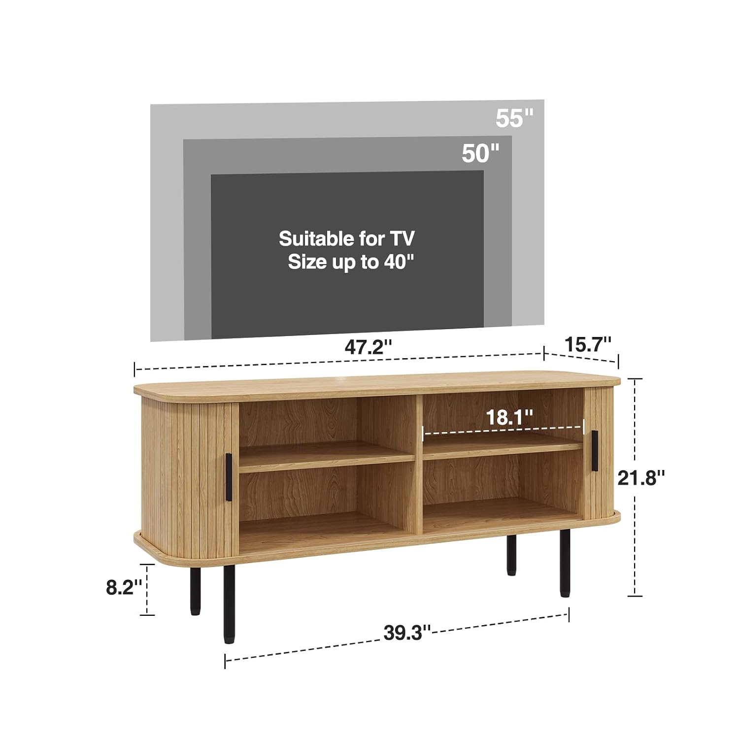 Suporte de TV Natural com Desi - Gaming Console Entertainment Center avaliação e preço