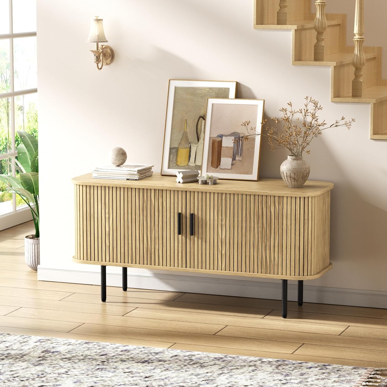 Suporte de TV Natural com Desi - Gaming Console Entertainment Center avaliação e preço