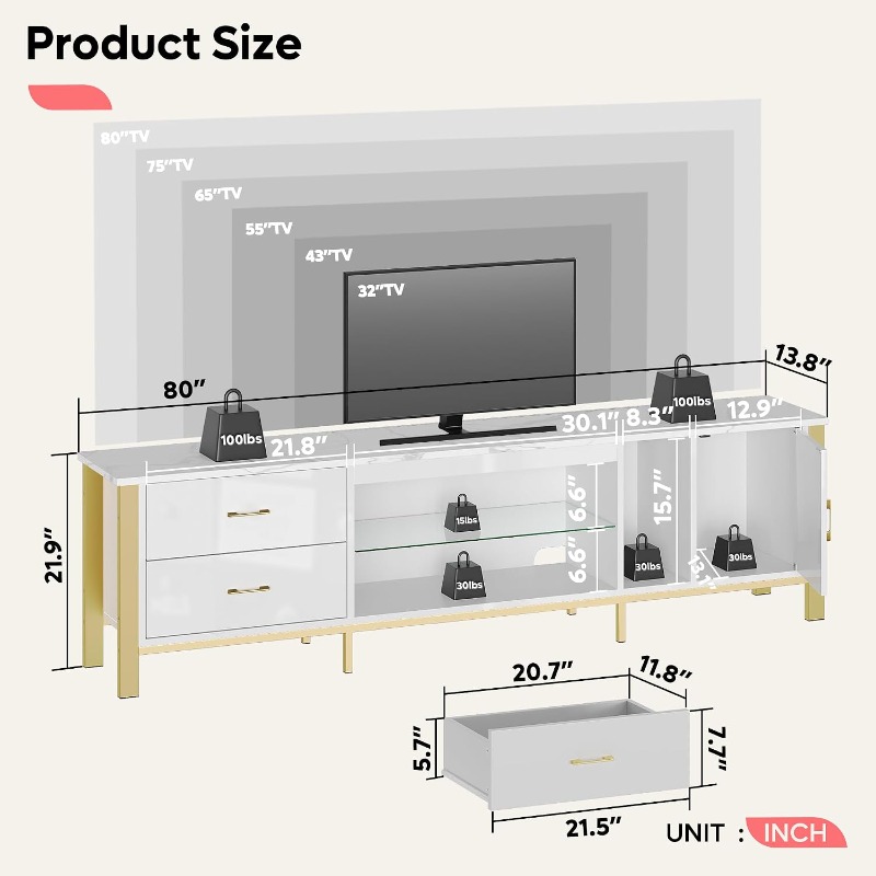 Suporte de TV Bestier para TVs - Gaming Console Entertainment Center avaliação e preço