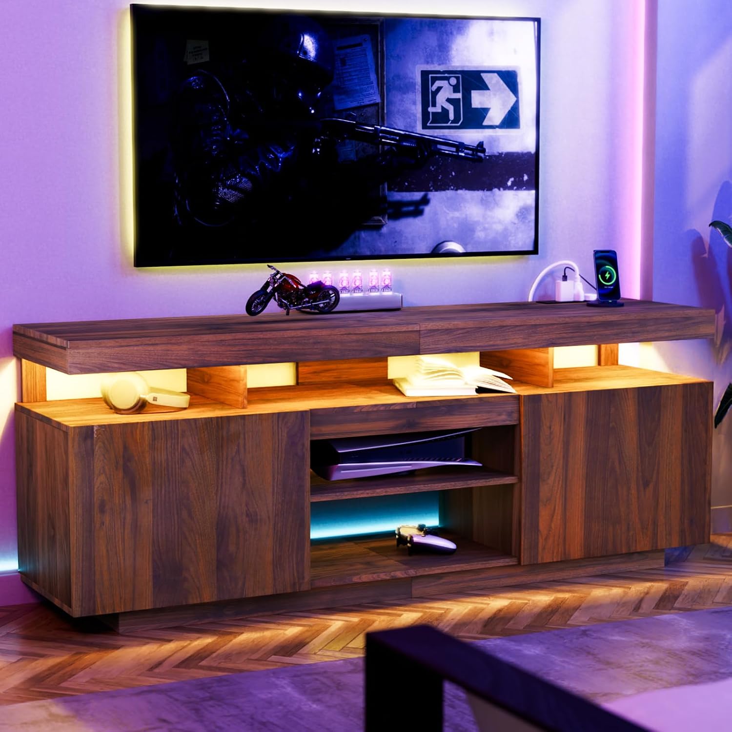 Suporte para TV LED com Tomada - Gaming Console Entertainment Center avaliação e preço
